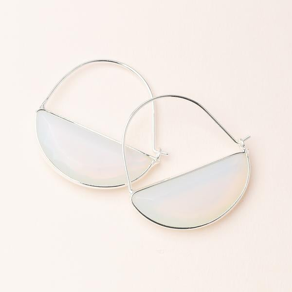 Stone Prism Hoop Earrings