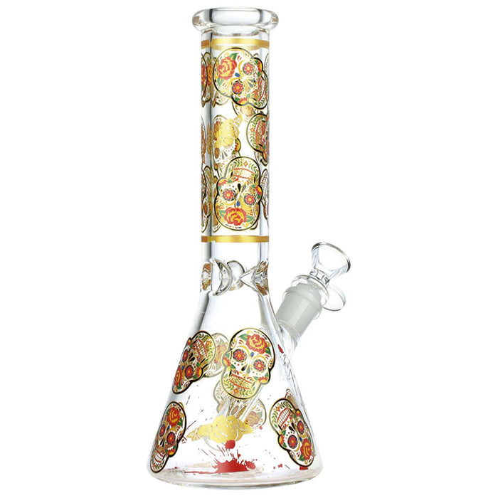 Sugar Skull Beaker Water Bong