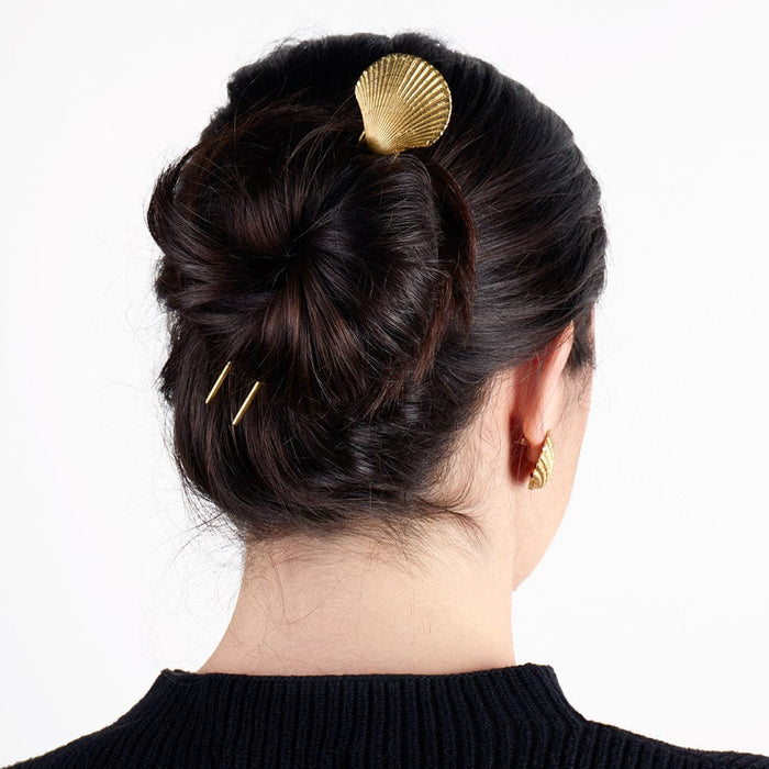 Sutton Shell Hair Stick Brass Hair Stick