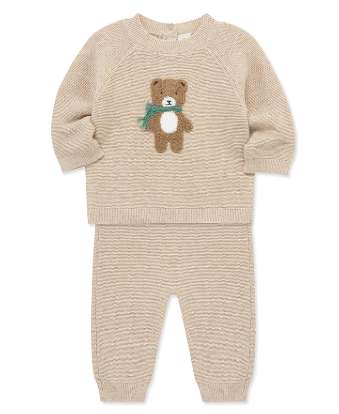 Tan Bear Sweater Set