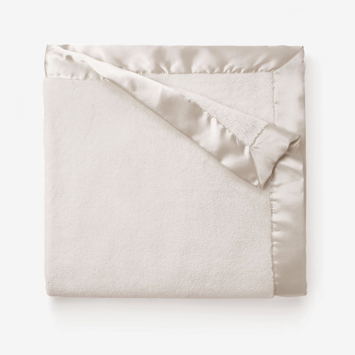 Taupe Fleece Satin Trim Blanket