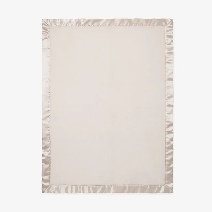 Taupe Fleece Satin Trim Blanket