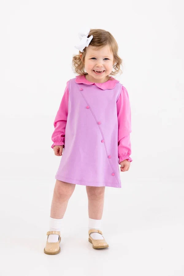 TBBC Blake Button Dress Valley High Violet