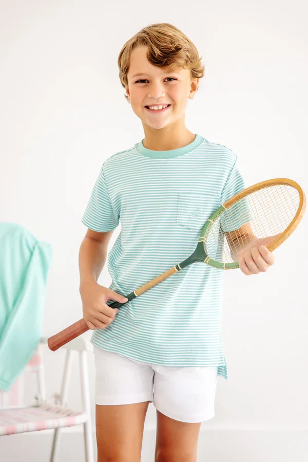 TBBC Carter Crewneck Turks Teal Stripe