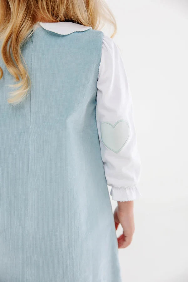 TBBC Emma's Elbow Patch Top White/Green