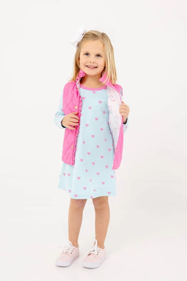 TBBC Long Sleeve Polly Play Dress - Heart Eyes