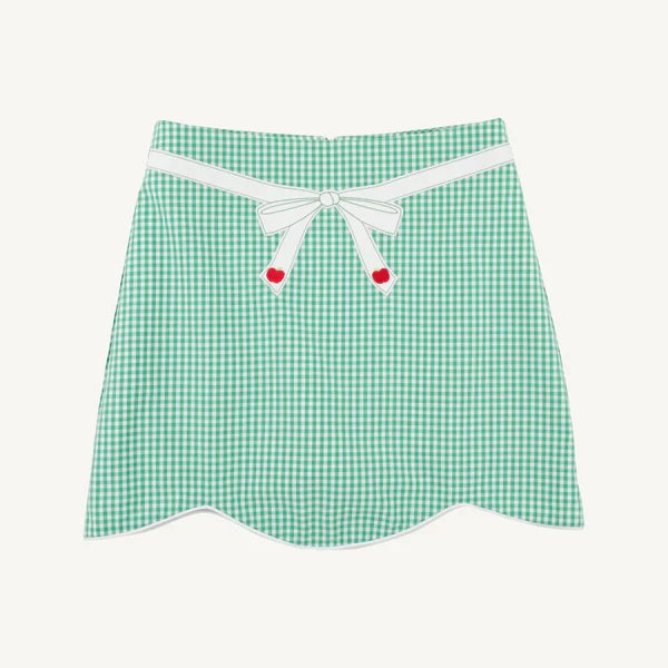 TBBC Perrin Scallop Skort Gibson Island Green Gingham