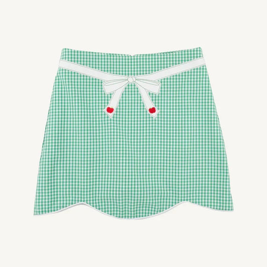 TBBC Perrin Scallop Skort Gibson Island Green Gingham