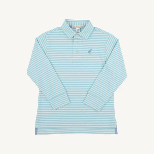 TBBC Prim and Proper Polo - Belhaven Blue Stripe