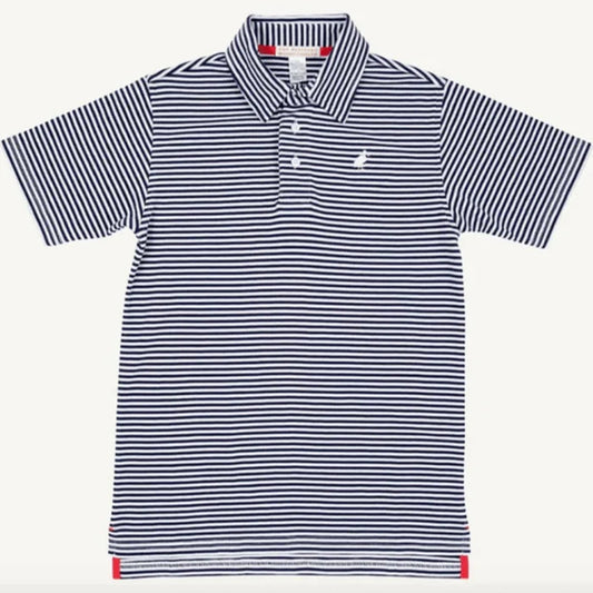 TBBC Prim & Proper Polo Nantucket Navy Stripe