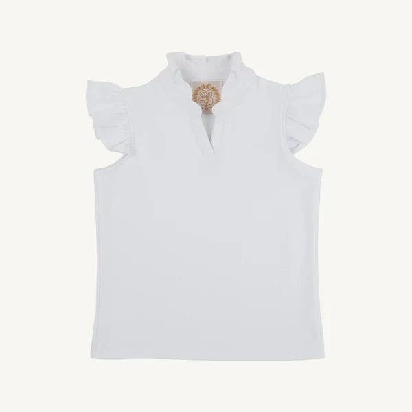 TBBC Rosie Ruffle Top Worth Avenue White