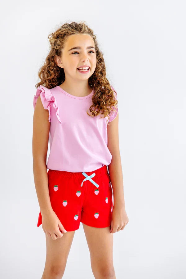 TBBC Ruehling Ruffle Top Pier Party Pink