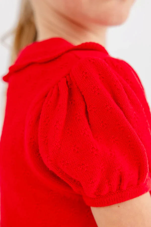 TBBC Short Sleeve Maude's Sweater Richmond Red