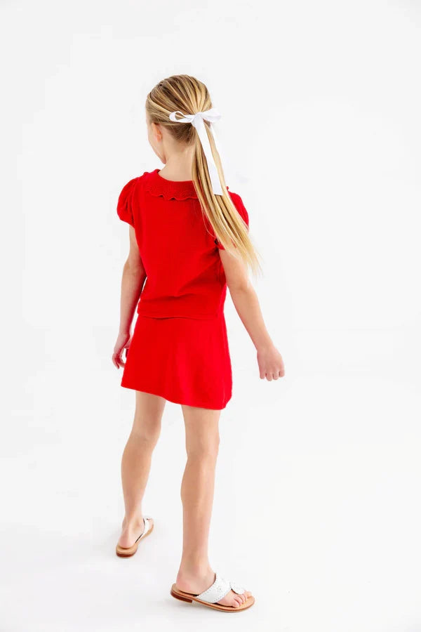 TBBC Short Sleeve Maude's Sweater Richmond Red
