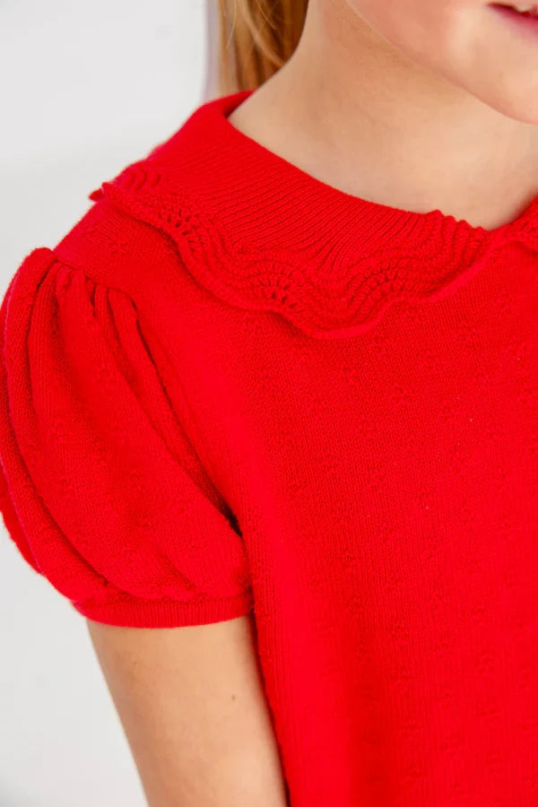 TBBC Short Sleeve Maude's Sweater Richmond Red