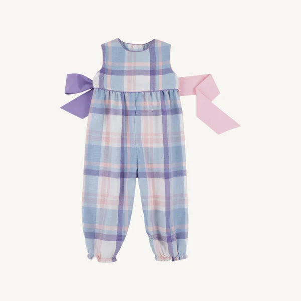 TBBC Slvls Rebecca Romper Peach Blossom Plaid