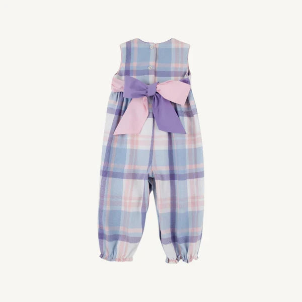 TBBC Slvls Rebecca Romper Peach Blossom Plaid