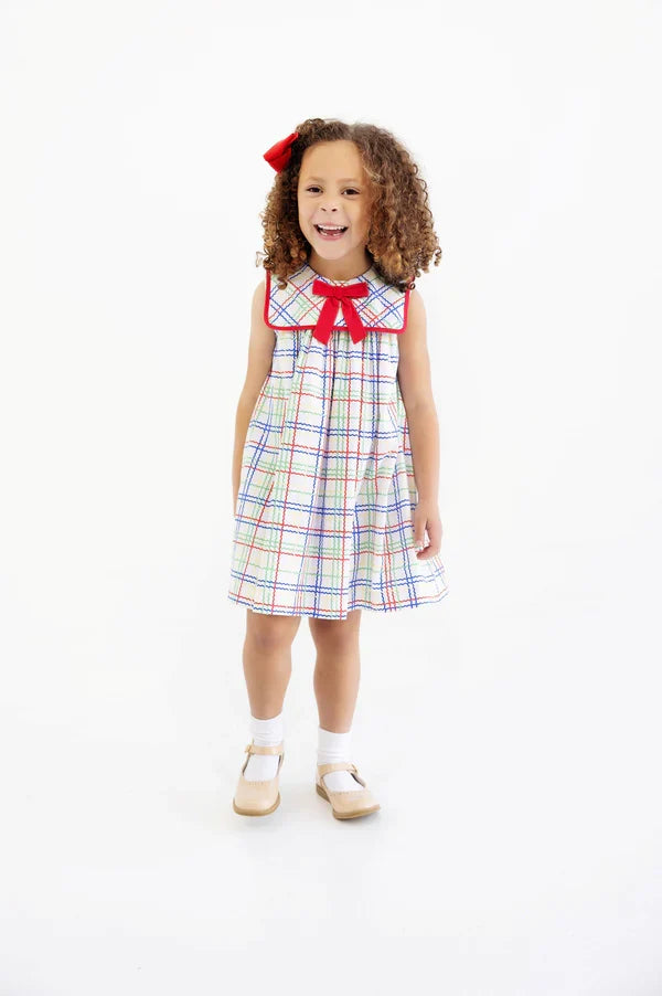 TBBC Stewart's Square Collar Dress Wellington Windowpane