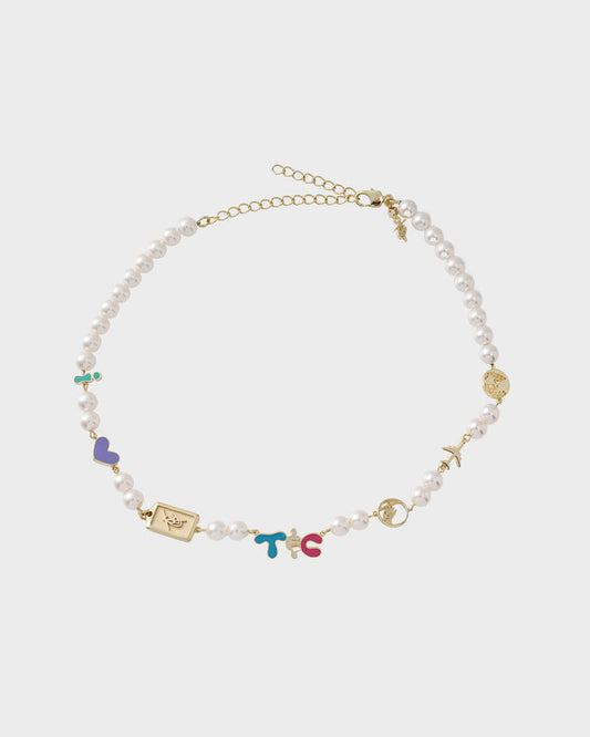 T&C Pearl Necklace in White