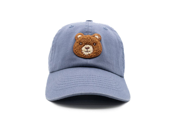 Teddy Bear Patch Baseball hat: Dusty Blue / Baby (0-12M)