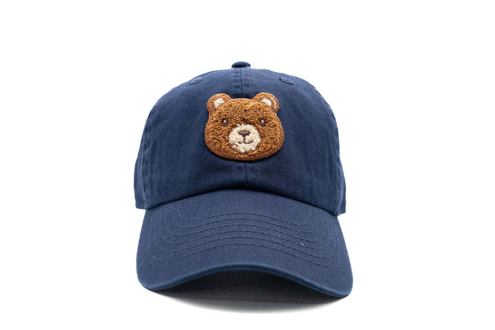 Teddy Bear Patch Baseball hat: Dusty Blue / Baby (0-12M)