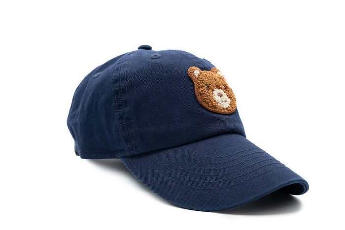 Teddy Bear Patch Baseball hat: Dusty Blue / Baby (0-12M)