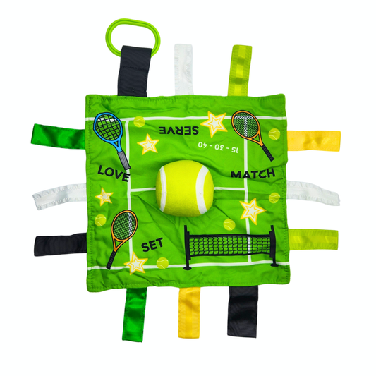 Tennis Ball Baby Lovey Tag Stroller Toy