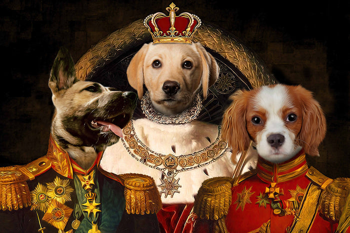 The Noble Trio Custom Pet Portrait - Noble Pawtrait