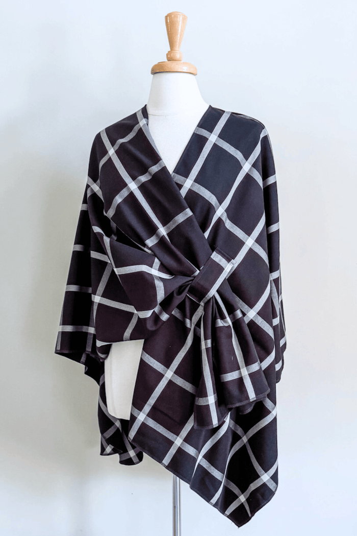 The Revival Cape in Check Tartan print from Diane Kore