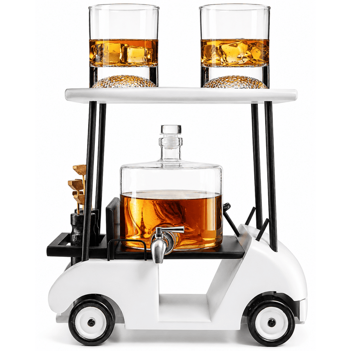 The Wine Savant - Golf Cart Whiskey Decanter & Ball Glasses