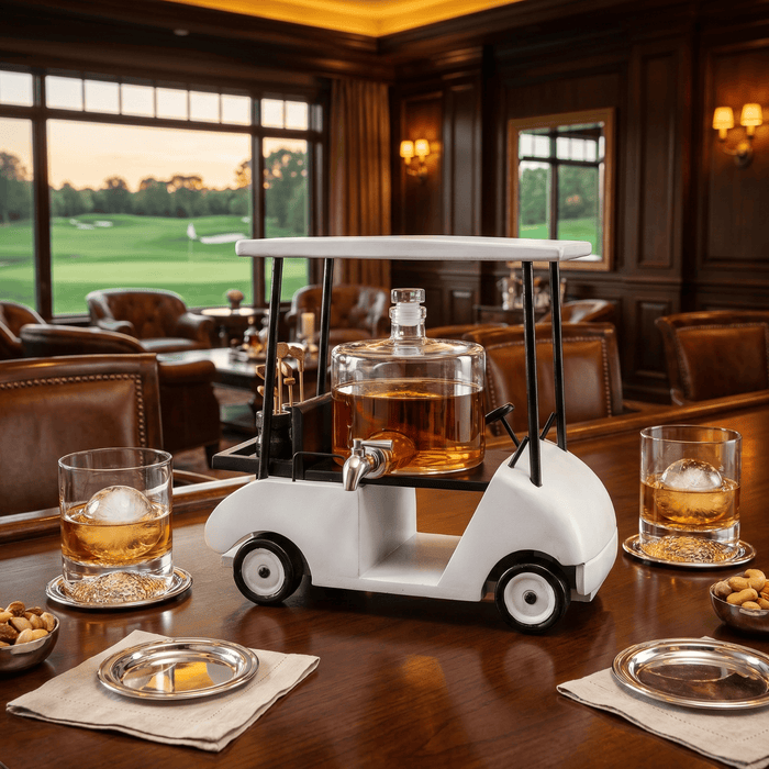 The Wine Savant - Golf Cart Whiskey Decanter & Ball Glasses
