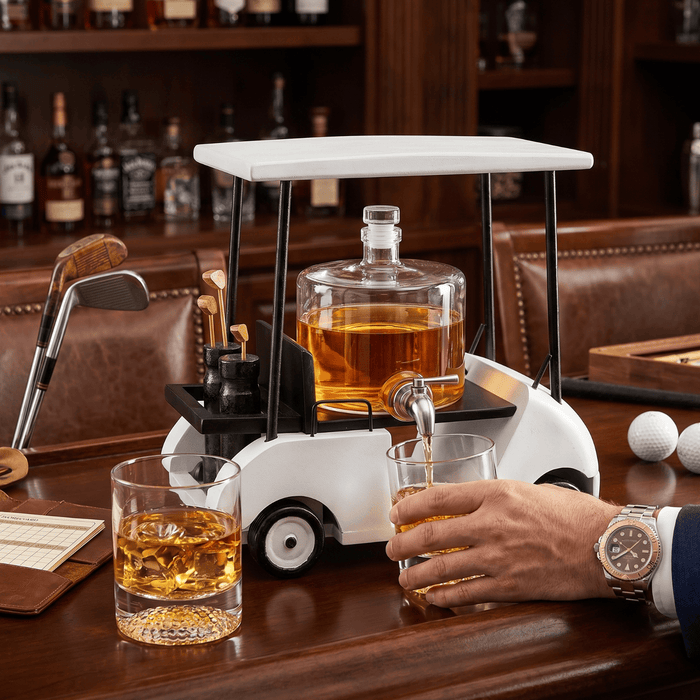 The Wine Savant - Golf Cart Whiskey Decanter & Ball Glasses