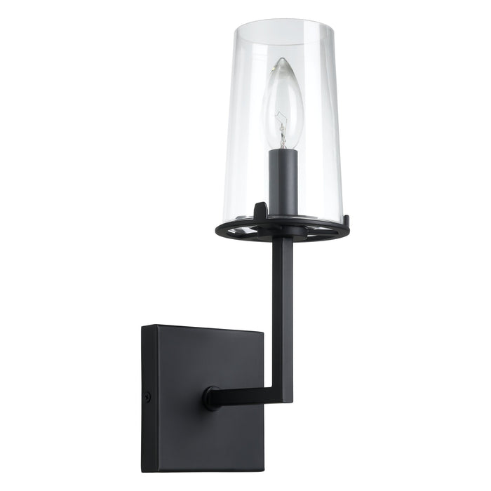Vanity Light Thesis 206954A Jared 13 inch 1 light Matte Black Vanity Light with Clear Glass Shade THESIS
