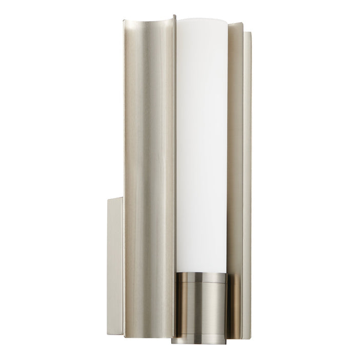 Vanity Light Thesis 207625A Colton 12 inch 1 light Brushed Nickel 5CCT LED Vanity Light with Etched Opal Glass Shade THESIS