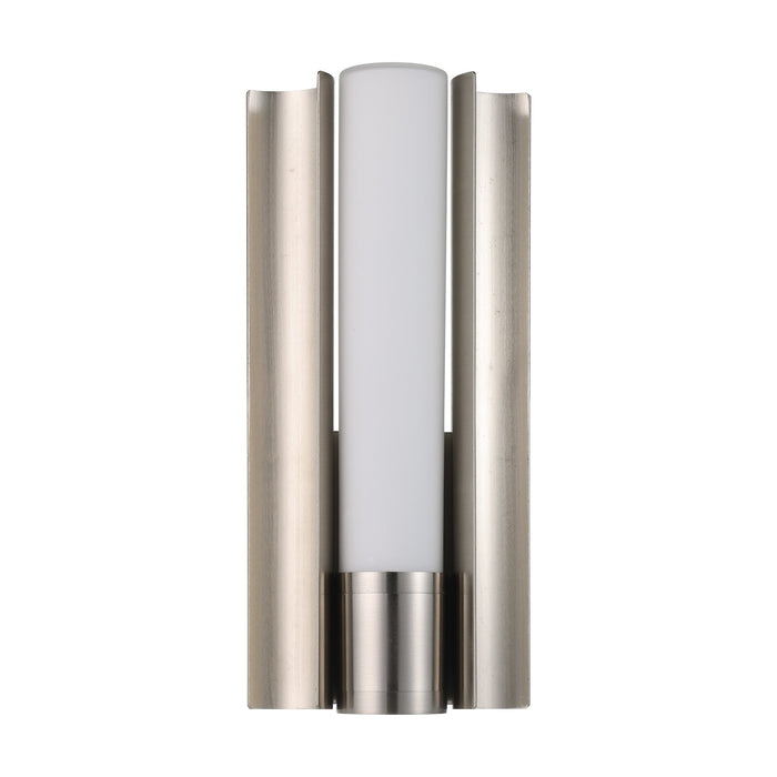 Vanity Light Thesis 207625A Colton 12 inch 1 light Brushed Nickel 5CCT LED Vanity Light with Etched Opal Glass Shade THESIS