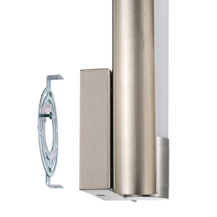 Vanity Light Thesis 207625A Colton 12 inch 1 light Brushed Nickel 5CCT LED Vanity Light with Etched Opal Glass Shade THESIS