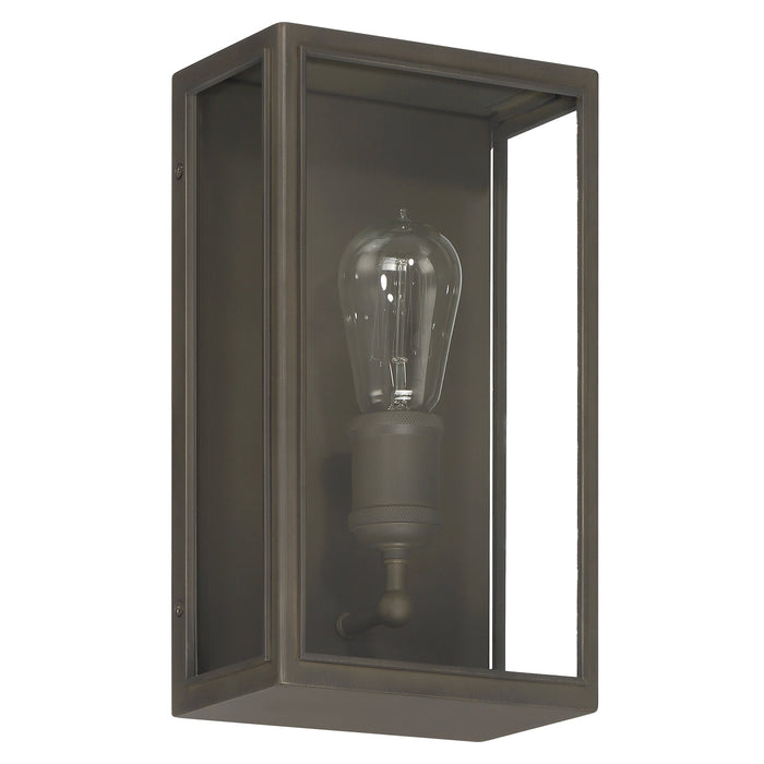 Exterior Wall Sconce Thesis 207727A Hollis 12 inch 1 light Blackened Brass Exterior Wall Sconce with Clear Glass THESIS