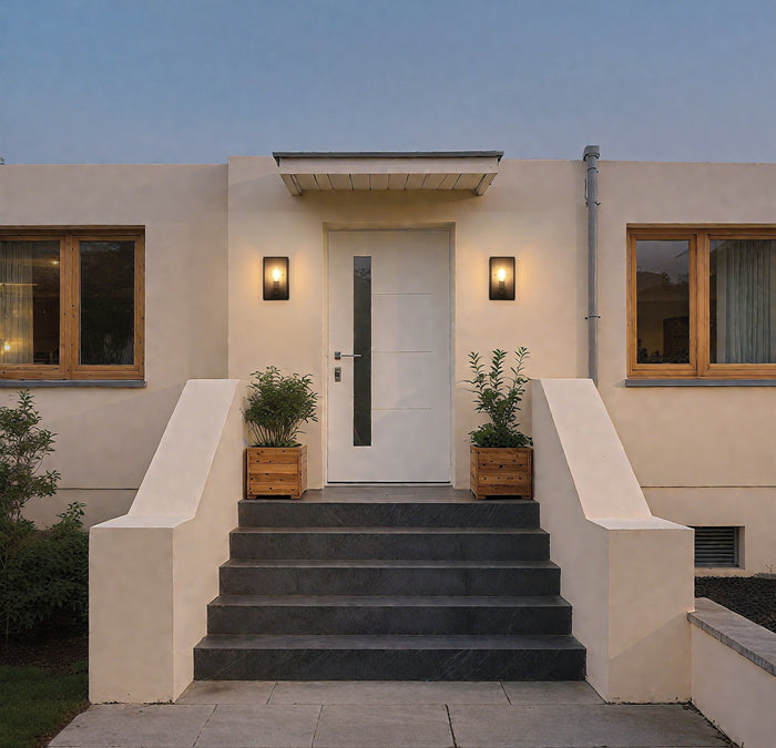 Exterior Wall Sconce Thesis 207727A Hollis 12 inch 1 light Blackened Brass Exterior Wall Sconce with Clear Glass THESIS