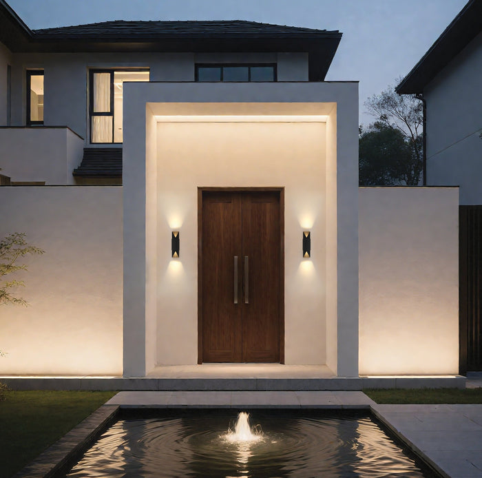 Exterior Wall Sconce Thesis 207733A Brera 20 inch 2 light Matte Black and Textured Black Exterior Wall Sconce THESIS