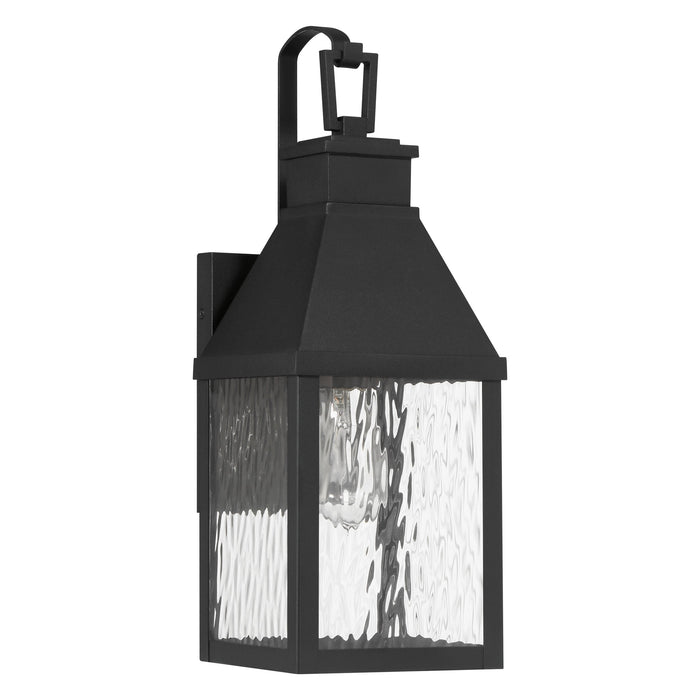 Exterior Wall Sconce Thesis 207758A Glencrest 18 inch 1 light Textured Black Exterior Wall Sconce with Clear Water Glass THESIS
