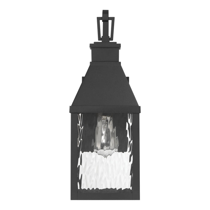Exterior Wall Sconce Thesis 207758A Glencrest 18 inch 1 light Textured Black Exterior Wall Sconce with Clear Water Glass THESIS