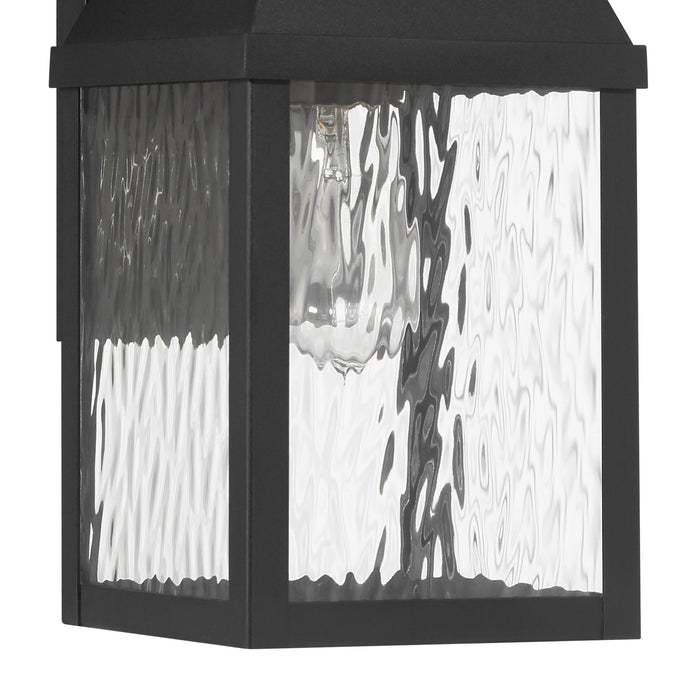 Exterior Wall Sconce Thesis 207758A Glencrest 18 inch 1 light Textured Black Exterior Wall Sconce with Clear Water Glass THESIS