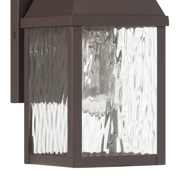 Exterior Wall Sconce Thesis 207761A Glencrest 14 inch 1 light Dark Bronze Exterior Wall Sconce with Clear Water Glass THESIS