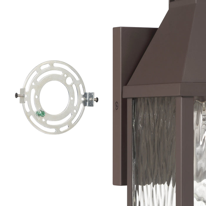 Exterior Wall Sconce Thesis 207761A Glencrest 14 inch 1 light Dark Bronze Exterior Wall Sconce with Clear Water Glass THESIS