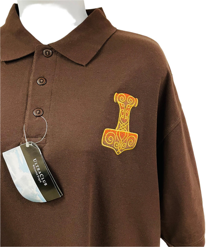 Thor's Hammer on Brown Polo