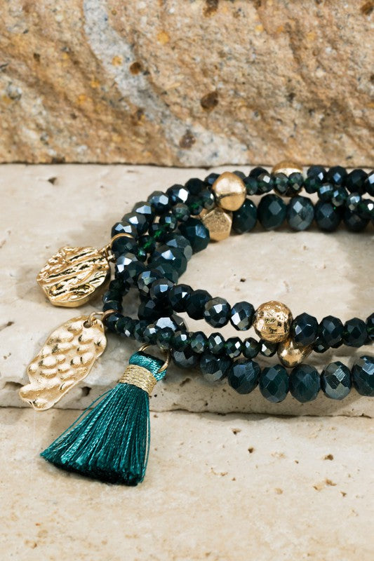 Three Layer Beaded Bracelet Stacks