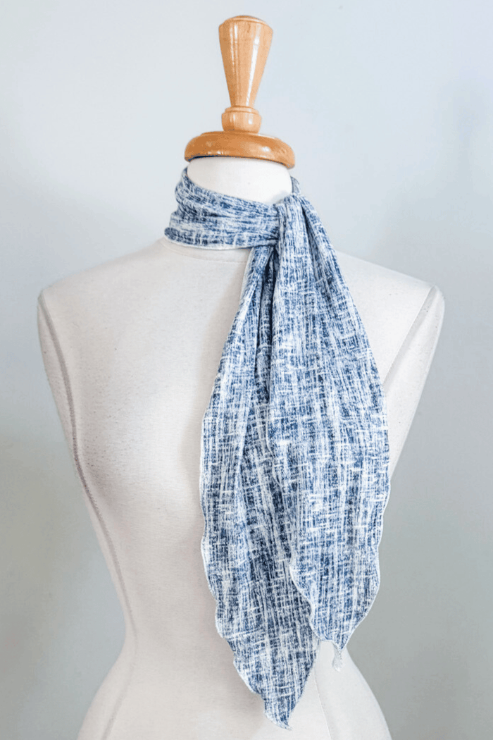 Sky Linen Tie in Santorini Fabric from Diane Kroe