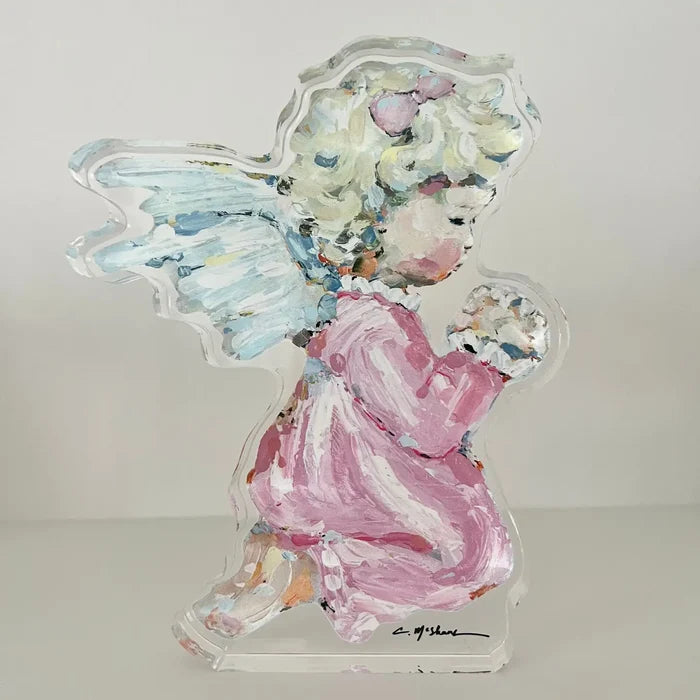 Tiny Wings I - Pink Acrylic Shelfie