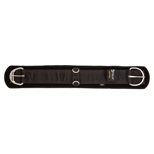 Front view of the RanchBoss Western Neoprene Cinch by Toklat with stainless steel hardware buckles and dee rings