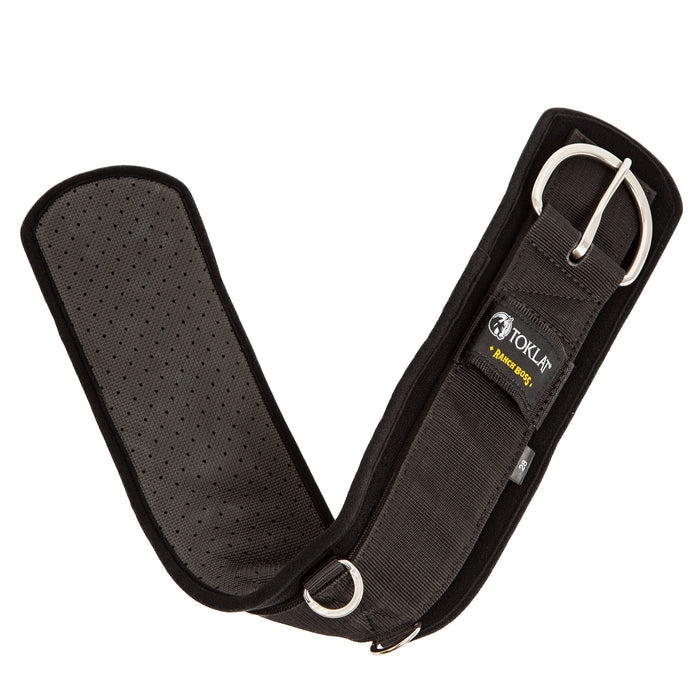Side view of the RanchBoss Western Neoprene Cinch where you can see the neoprene underside